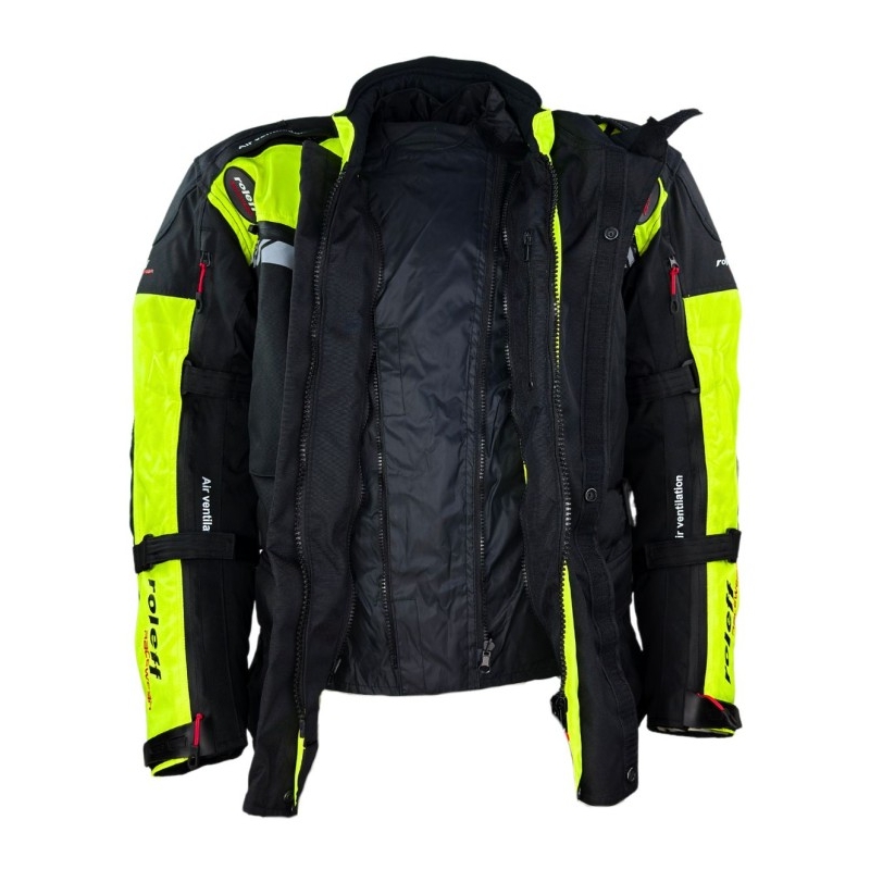 Bunda na motorku Roleff Kodra Enduro černo-fluo žlutá