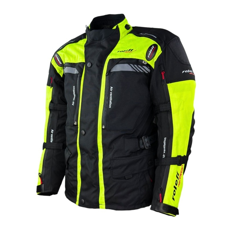 Bunda na motorku Roleff Kodra Enduro černo-fluo žlutá