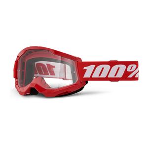 Dětské motokrosové brýle 100% Strata 2 červené (čiré plexi)