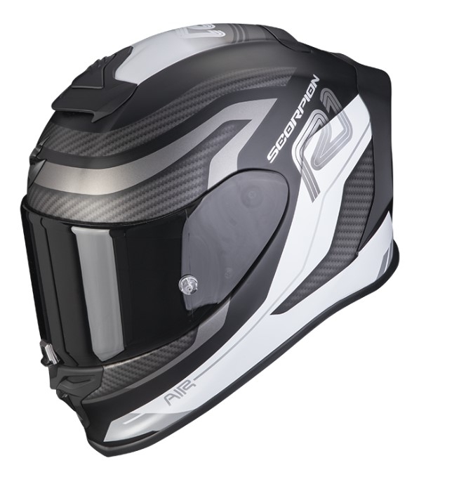 Integrální přilba na motorku SCORPION EXO-R1 EVO AIR VATIS černo-bílá - II. jakost Velikost: XS