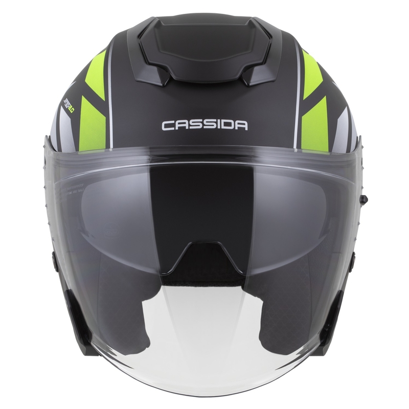 Otevřená helma na motorku Cassida Jet Tech 2.0 RoTo matná černo-fluo žluto-bílá