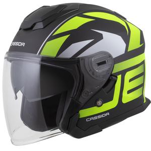 Otevřená helma na motorku Cassida Jet Tech 2.0 RoTo matná černo-fluo žluto-bílá