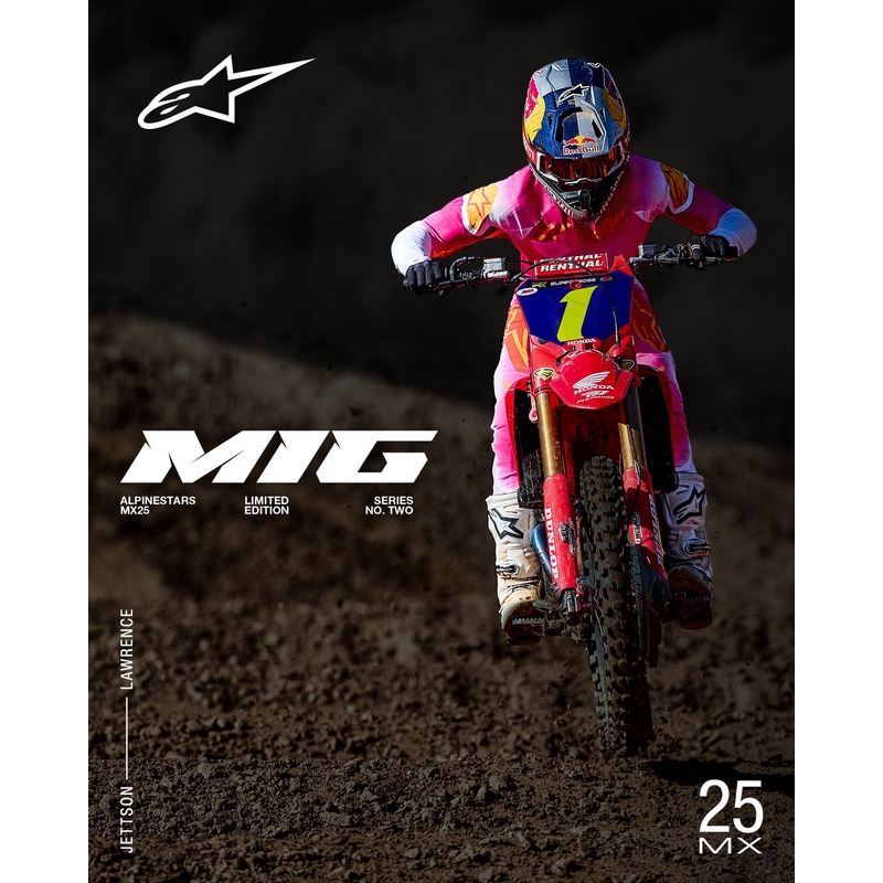 Motokrosový dres Alpinestars Supertech SX AFD limitovaná edice MIG fluo růžovo-bílo-oranžový