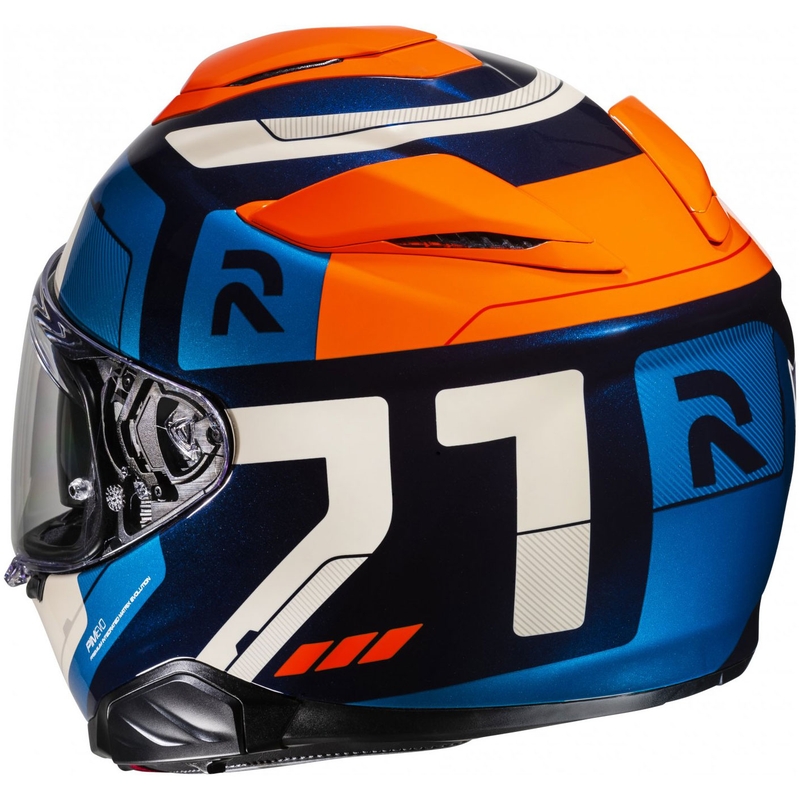 Integrální helma na motorku HJC RPHA 71 Cozad MC27 modro-oranžovo-béžová