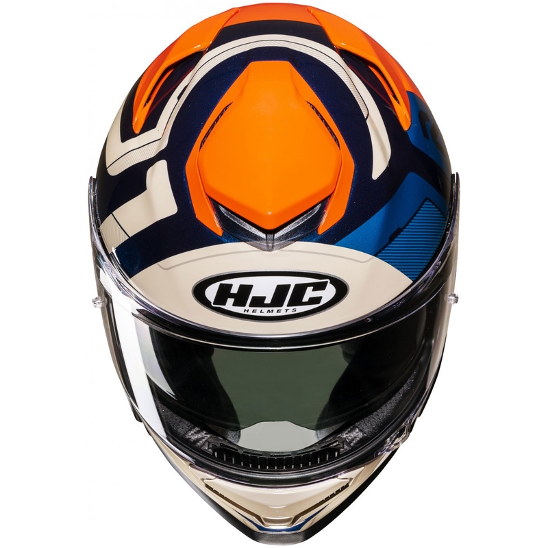 Integrální helma na motorku HJC RPHA 71 Cozad MC27 modro-oranžovo-béžová
