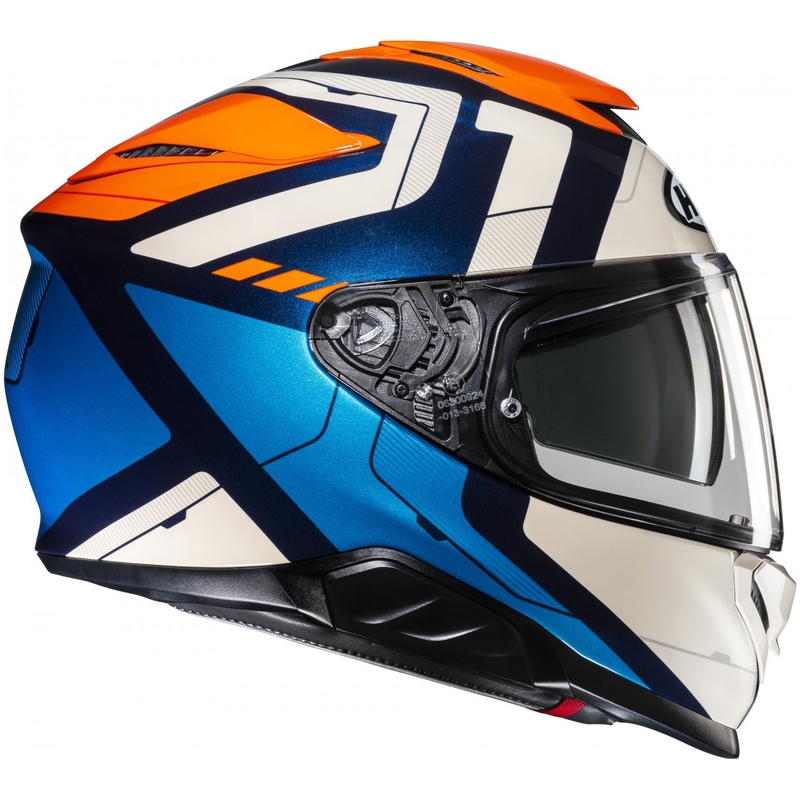 Integrální helma na motorku HJC RPHA 71 Cozad MC27 modro-oranžovo-béžová