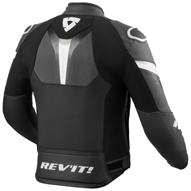 Kožená bunda na motorku Revit Quantum 3 černo-antracitová