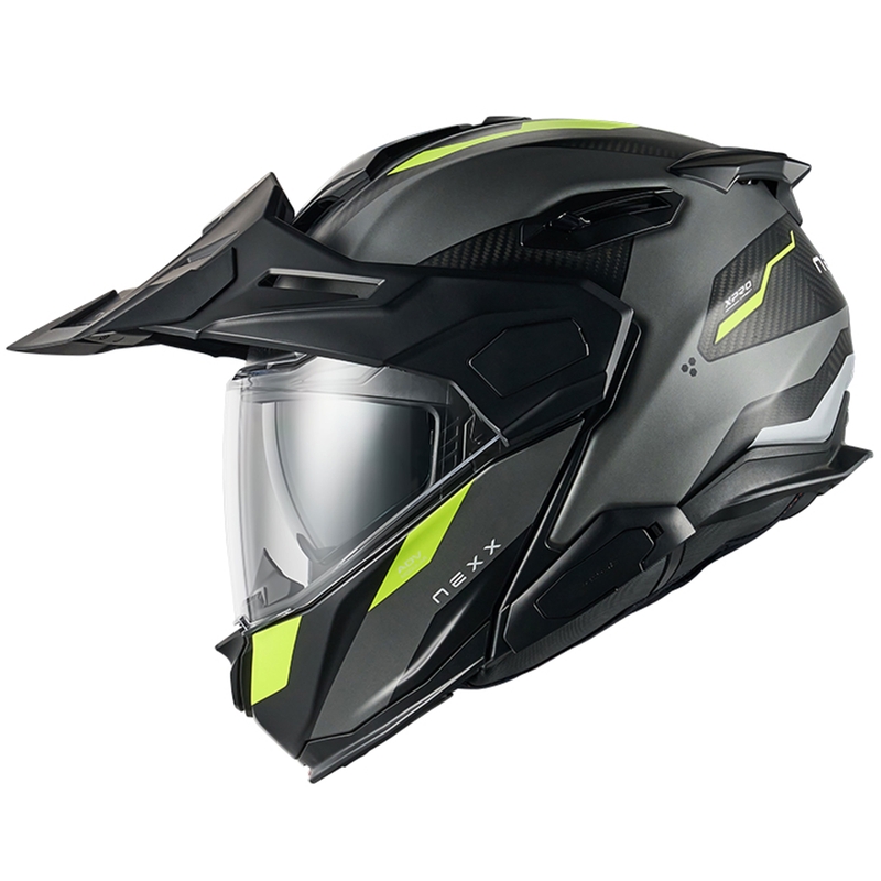 Výklopná helma na motorku Nexx X.Lifecountry Terra matná šedo-fluo žlutá