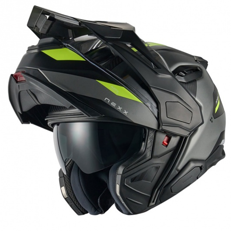 Výklopná helma na motorku Nexx X.Lifecountry Terra matná šedo-fluo žlutá