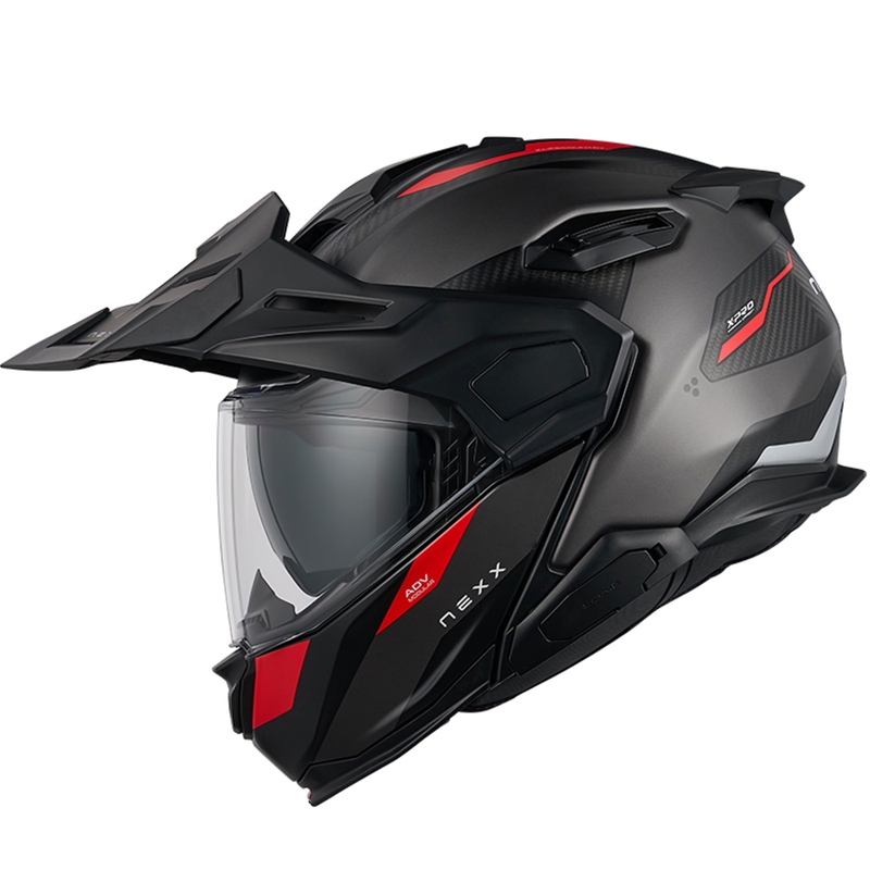 Výklopná helma na motorku Nexx X.Lifecountry Terra matná šedo-červená
