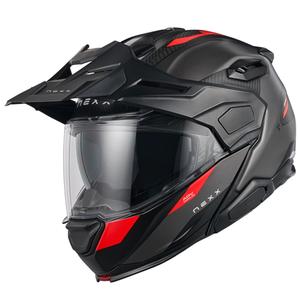 Výklopná helma na motorku Nexx X.Lifecountry Terra matná šedo-červená