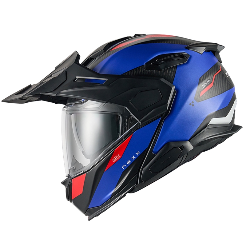 Výklopná helma na motorku Nexx X.Lifecountry Terra matná modro-červená