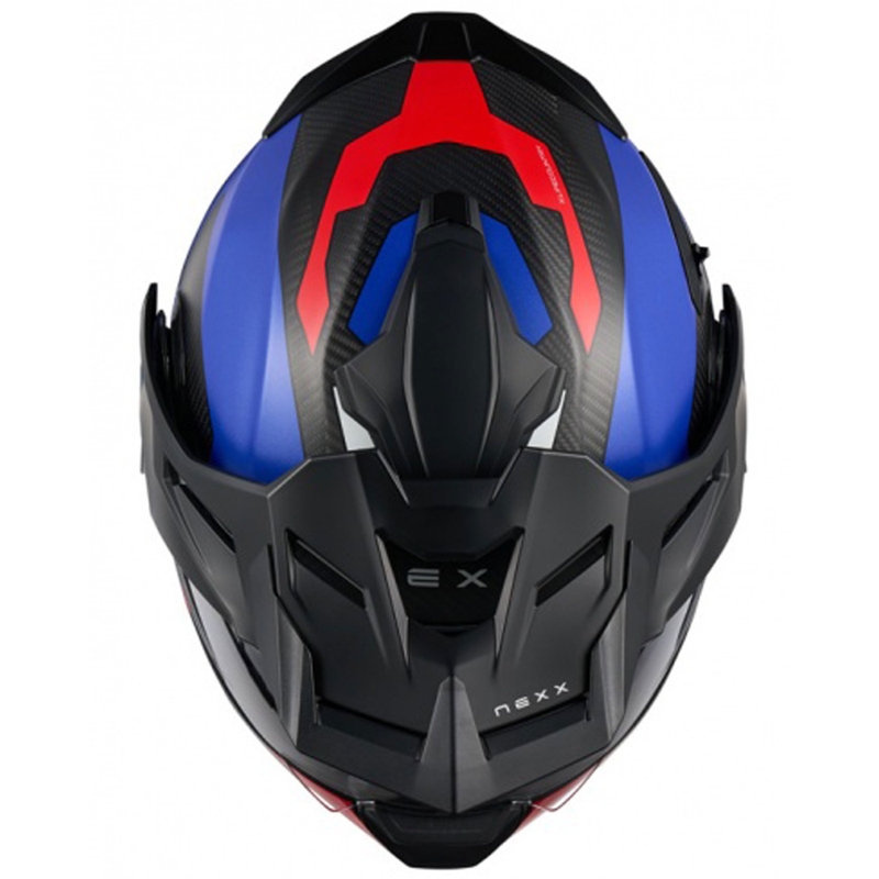 Výklopná helma na motorku Nexx X.Lifecountry Terra matná modro-červená