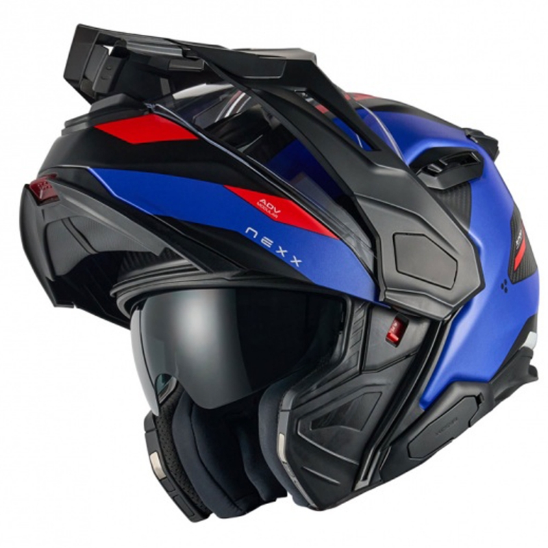 Výklopná helma na motorku Nexx X.Lifecountry Terra matná modro-červená
