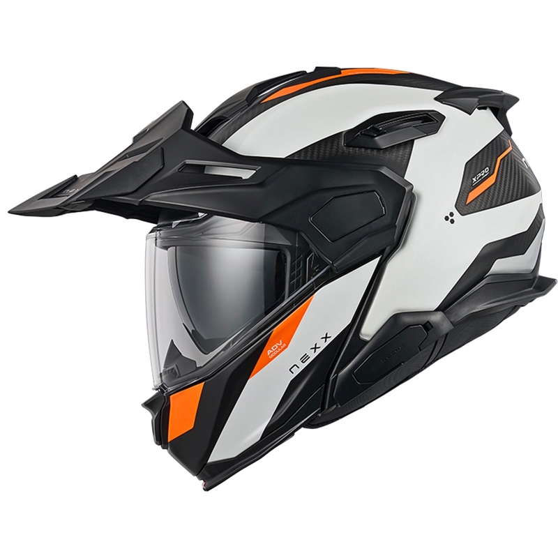 Výklopná helma na motorku Nexx X.Lifecountry Terra matná bílo-oranžová výprodej