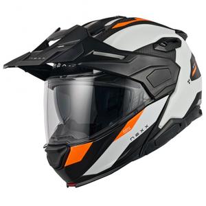 Výklopná helma na motorku Nexx X.Lifecountry Terra matná bílo-oranžová
