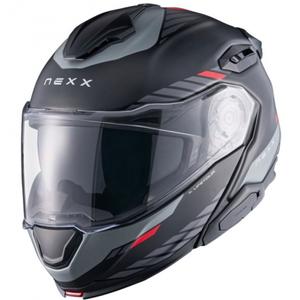 Vyklápěcí helma na motorku Nexx X.Lifetour Globe matná černo-červená