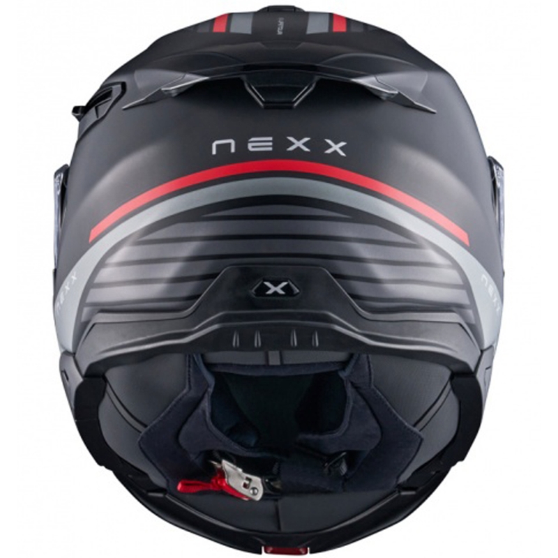 Vyklápěcí helma na motorku Nexx X.Lifetour Globe matná černo-červená výprodej
