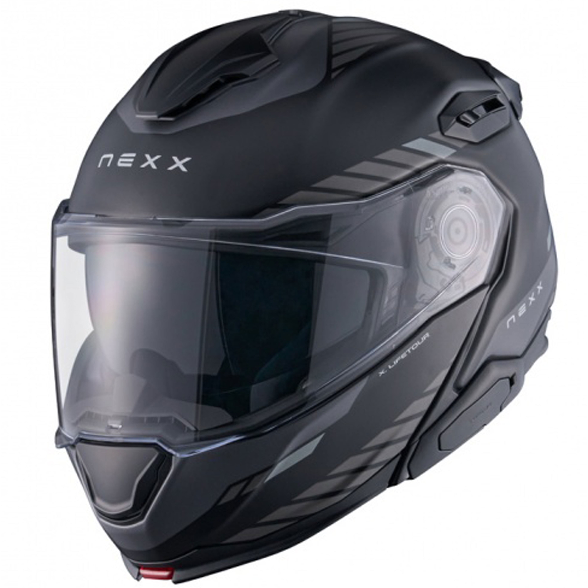 Vyklápěcí helma na motorku Nexx X.Lifetour Globe matná černo-šedá Velikost: XS