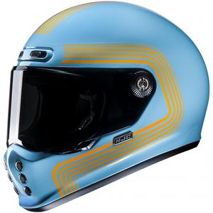 Integrální helma na motorku HJC V10 Foni MC27 tyrkysovo-oranžová
