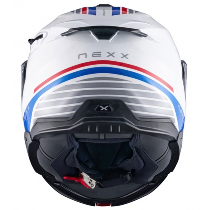 Vyklápěcí helma na motorku Nexx X.Lifetour Globe bílo-modrá