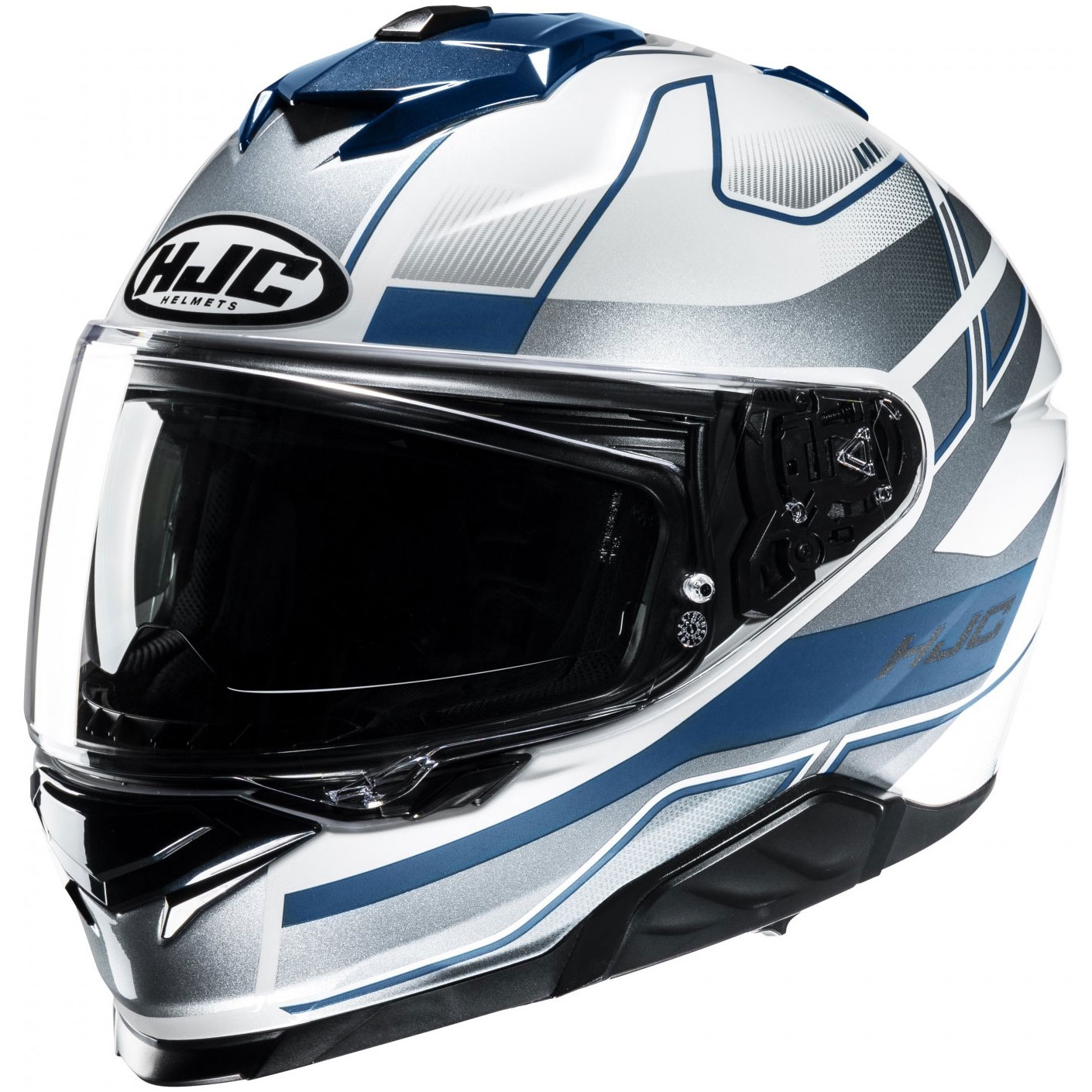 Integrální helma na motorku HJC i71 Iorix MC2 bílo-modro-stříbrná Velikost: XS