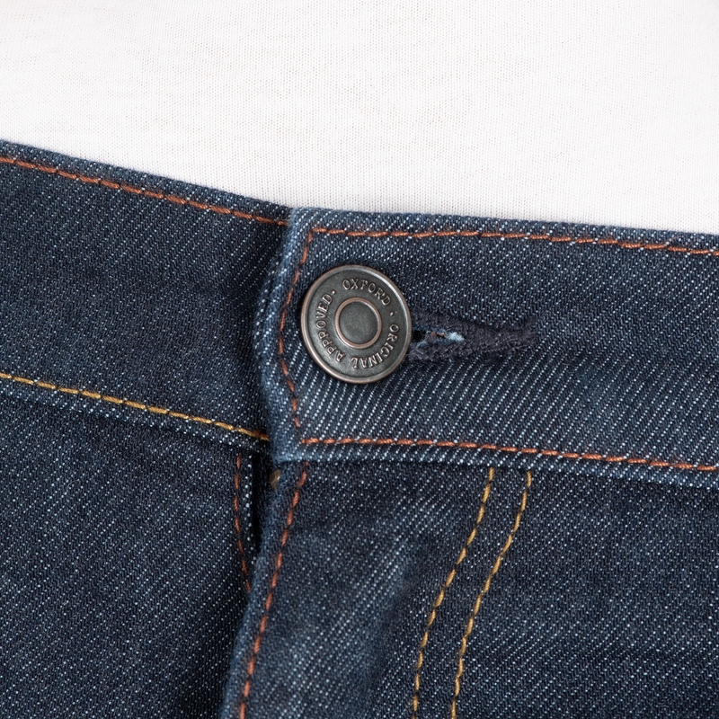 Džíny na motorku Oxford Original Approved AAA Slim Jeans seprané modré