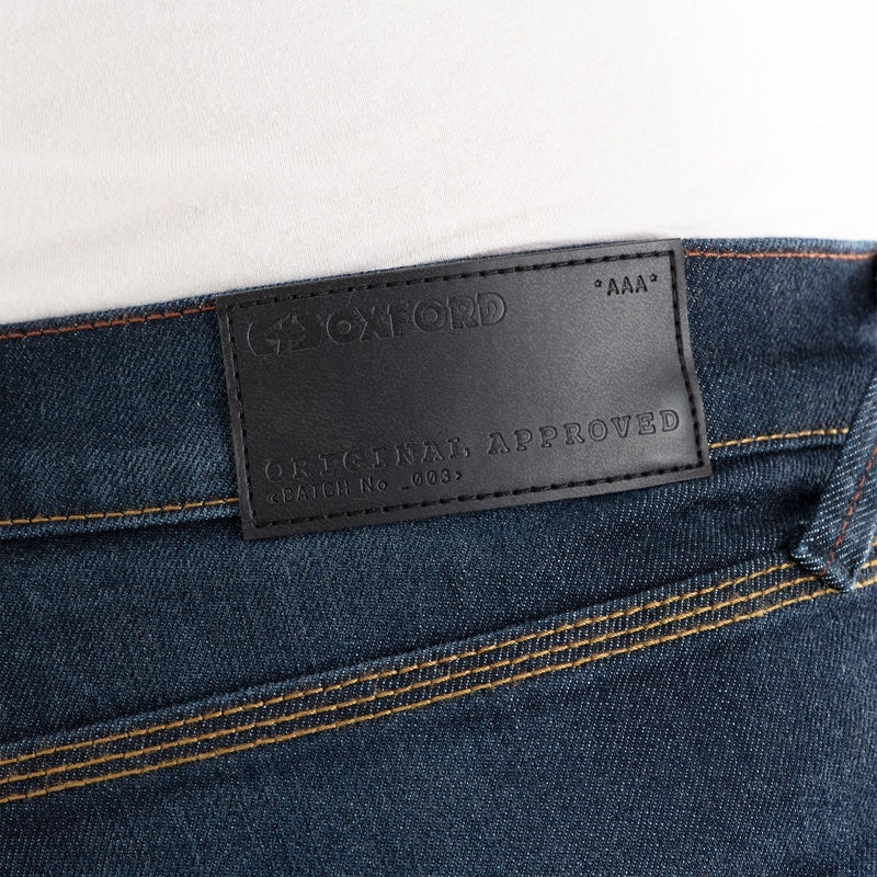 Džíny na motorku Oxford Original Approved AAA Slim Jeans seprané modré