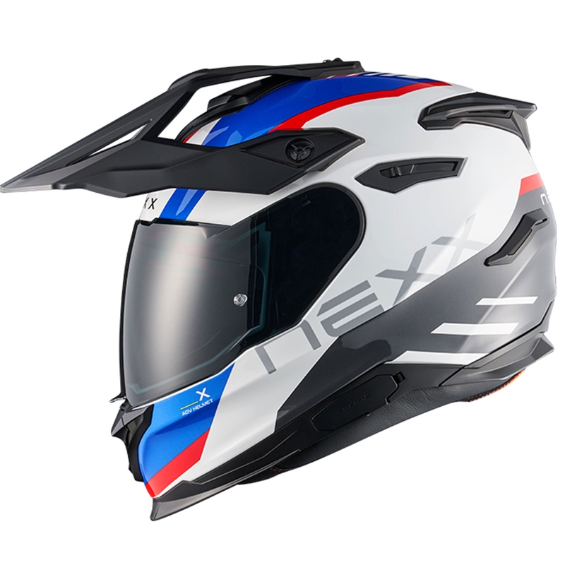 Enduro helma na motorku NEXX Y.TRAVL Quest bílo-modro-červená