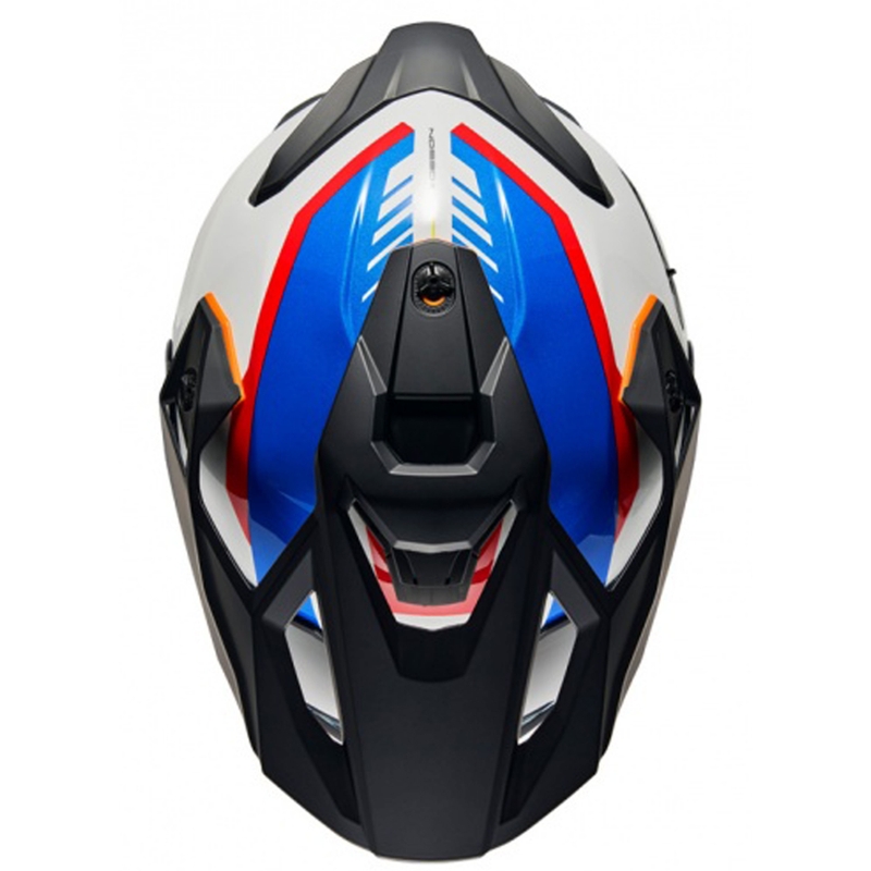 Enduro helma na motorku NEXX Y.TRAVL Quest bílo-modro-červená