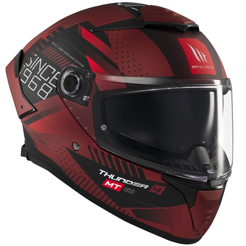 Integrální helma na motorku MT Thunder 4 SV Luminence matná červená