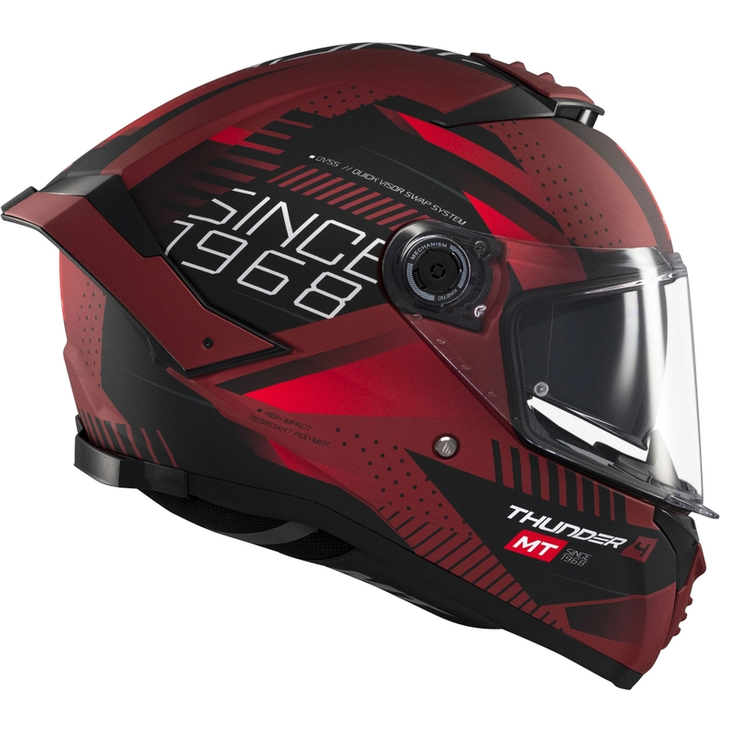 Integrální helma na motorku MT Thunder 4 SV Luminence matná červená