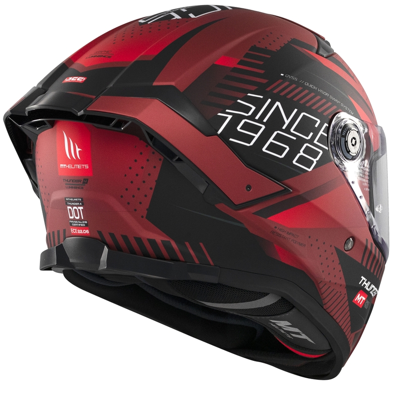Integrální helma na motorku MT Thunder 4 SV Luminence matná červená