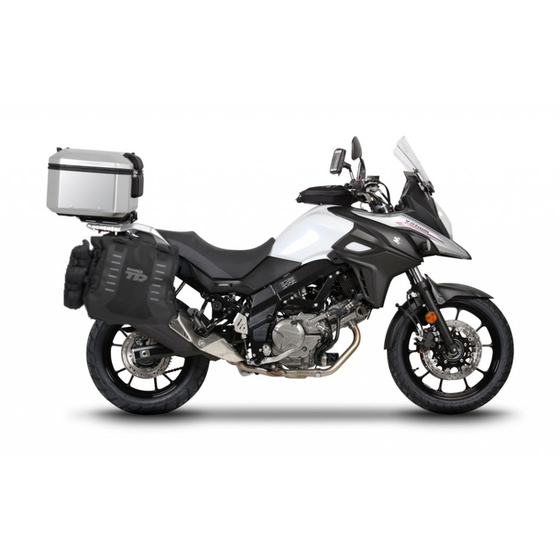 Kompletní sada bočních adventure brašen SHAD TERRA TR40 a hliníkového 48L topcase, včetně montážní sady SHAD SUZUKI DL 650 V-Strom