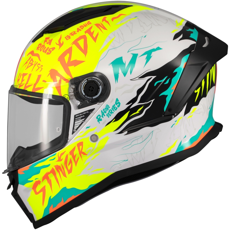 Integrální helma na motorku MT Stinger 2 Ardent bílo-žlutá