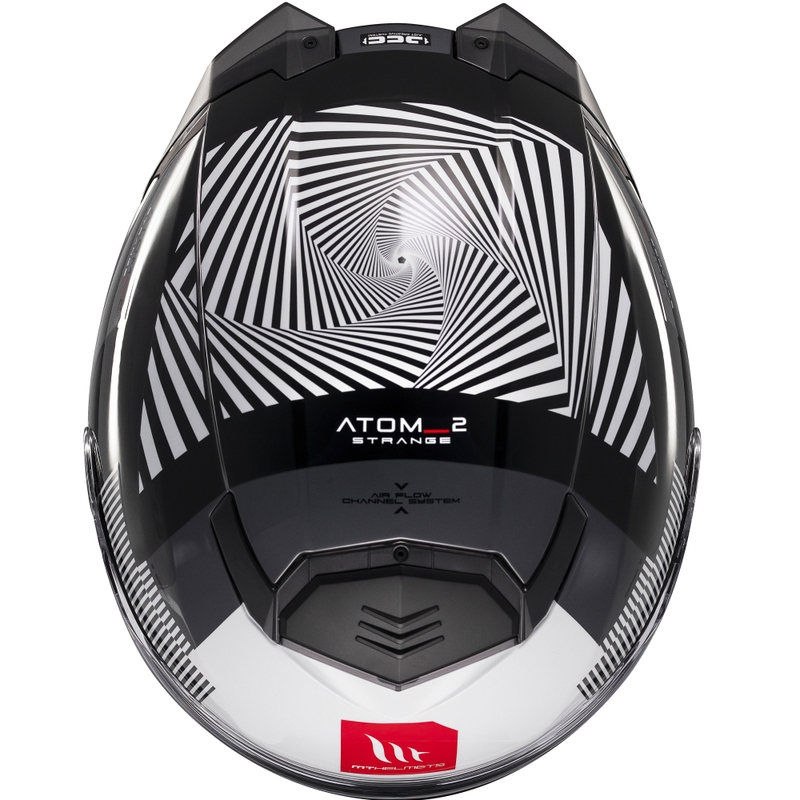 Výklopná helma na motorku MT Atom 2 SV Strange černo-bílo-šedá