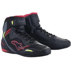 Boty na motorku Alpinestars Faster 3 Rideknit černo-červeno-fluo žluto-šedé
