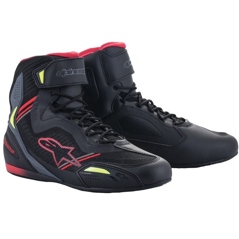 Boty na motorku Alpinestars Faster 3 Rideknit černo-červeno-fluo žluto-šedé