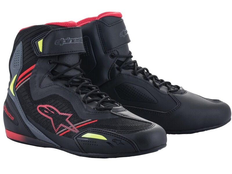 Boty na motorku Alpinestars Faster 3 Rideknit černo-červeno-fluo žluto-šedé Velikost: 38,5