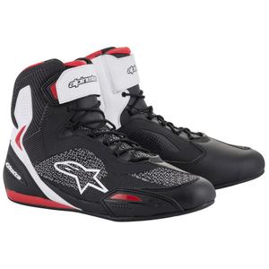 Boty na motorku Alpinestars Faster 3 Rideknit černo-bílo-červené