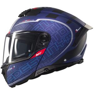 Výklopná helma na motorku MT Atom 2 SV Destiny matná modro-černá