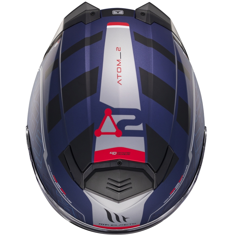 Výklopná helma na motorku MT Atom 2 SV Destiny matná modro-černá