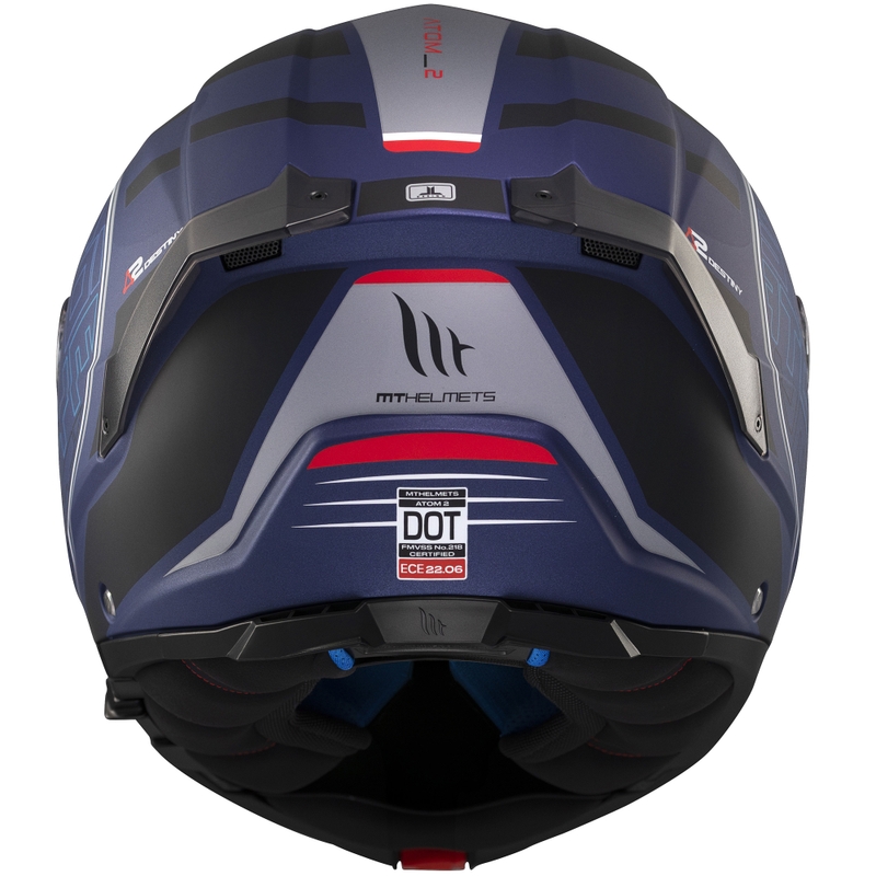 Výklopná helma na motorku MT Atom 2 SV Destiny matná modro-černá