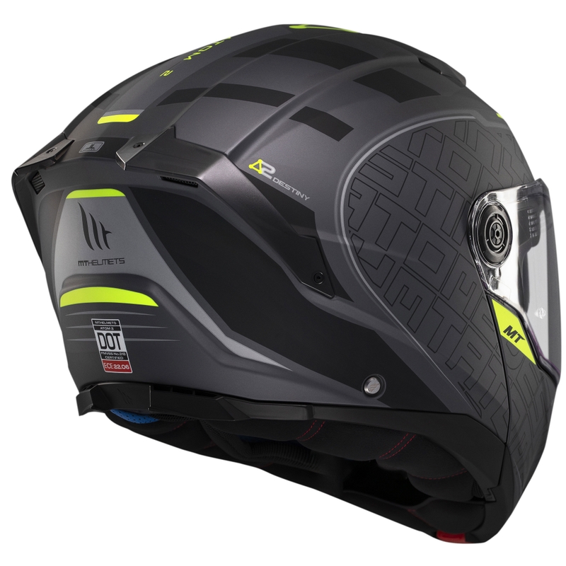 Výklopná helma na motorku MT Atom 2 SV Destiny matná černo-šedá