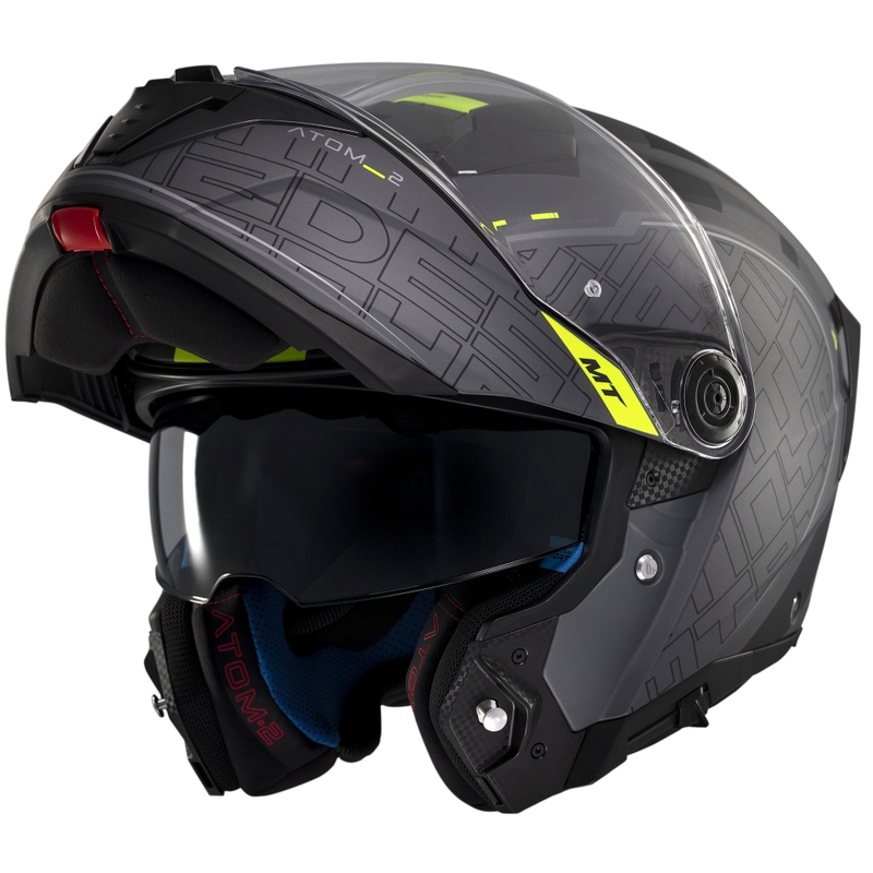 Výklopná helma na motorku MT Atom 2 SV Destiny matná černo-šedá
