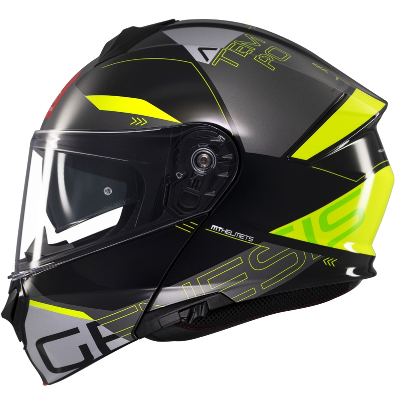 Vyklápěcí helma na motorku MT Genesis SV Atempo černo-šedo-fluo žlutá
