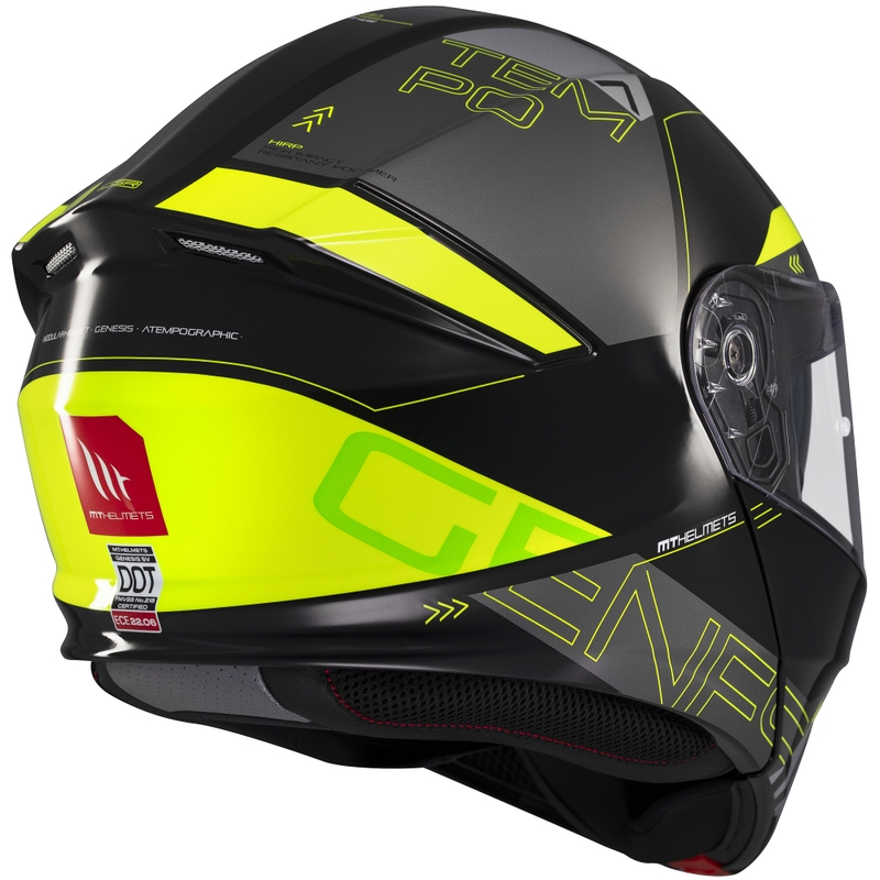 Vyklápěcí helma na motorku MT Genesis SV Atempo černo-šedo-fluo žlutá