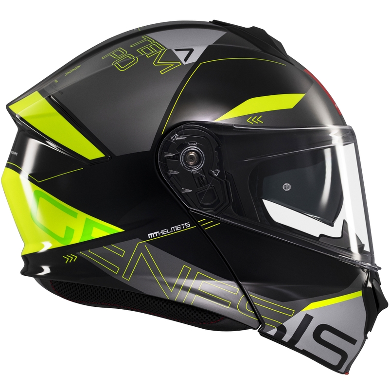 Vyklápěcí helma na motorku MT Genesis SV Atempo černo-šedo-fluo žlutá