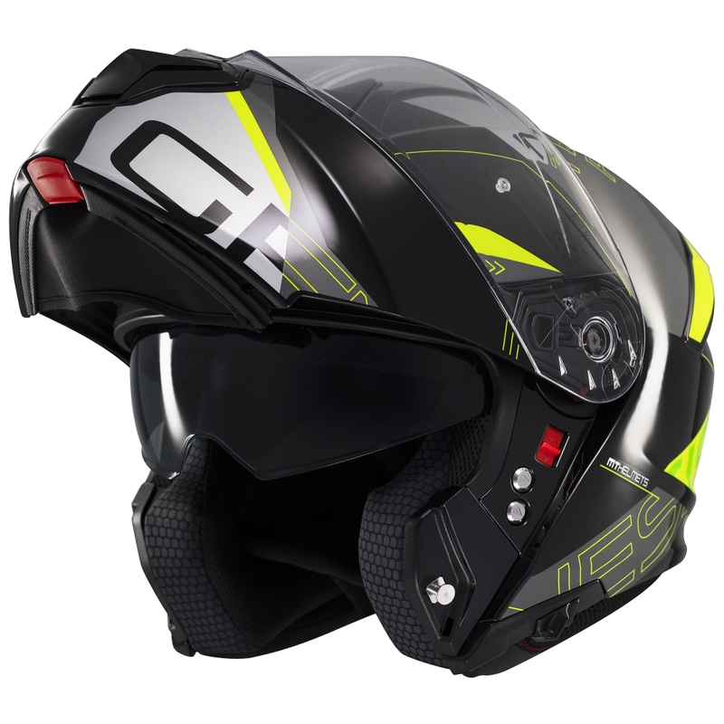 Vyklápěcí helma na motorku MT Genesis SV Atempo černo-šedo-fluo žlutá