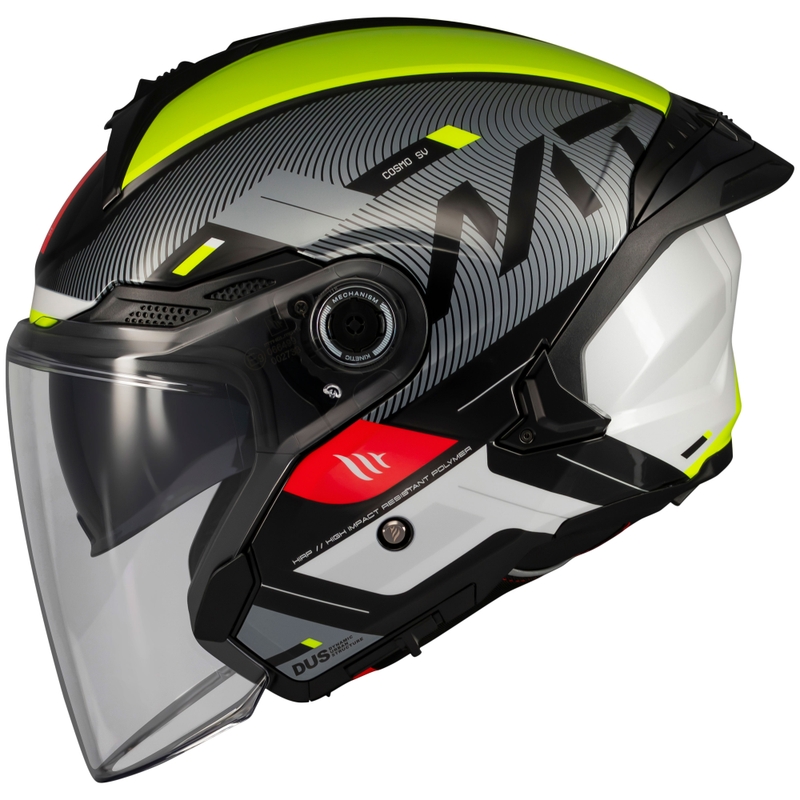 Otevřená helma na motorku MT Cosmo SV Silence černo-fluo žlutá